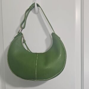 Stylish Green Crescent Shoulder Bag